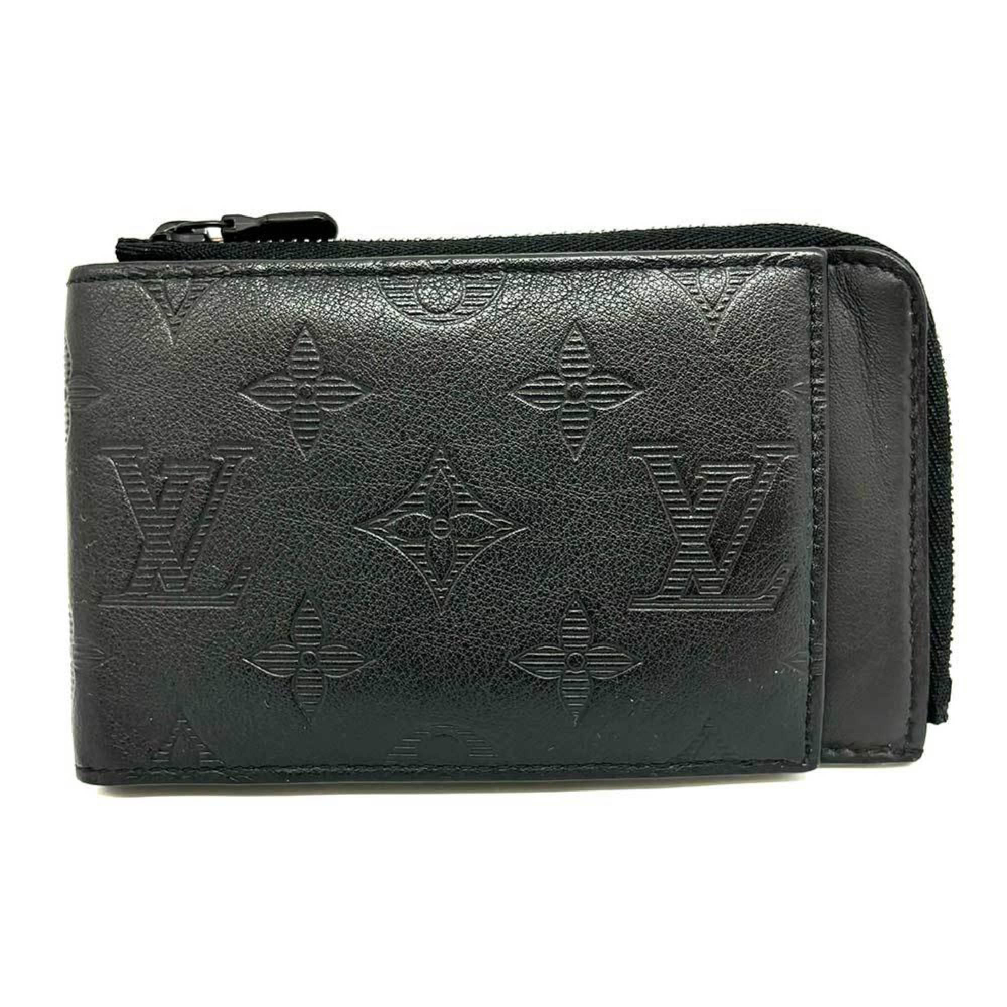 Louis Vuitton Black Monogram Shadow Leather Coin Purse/Coin Case (Pre-Owned)
