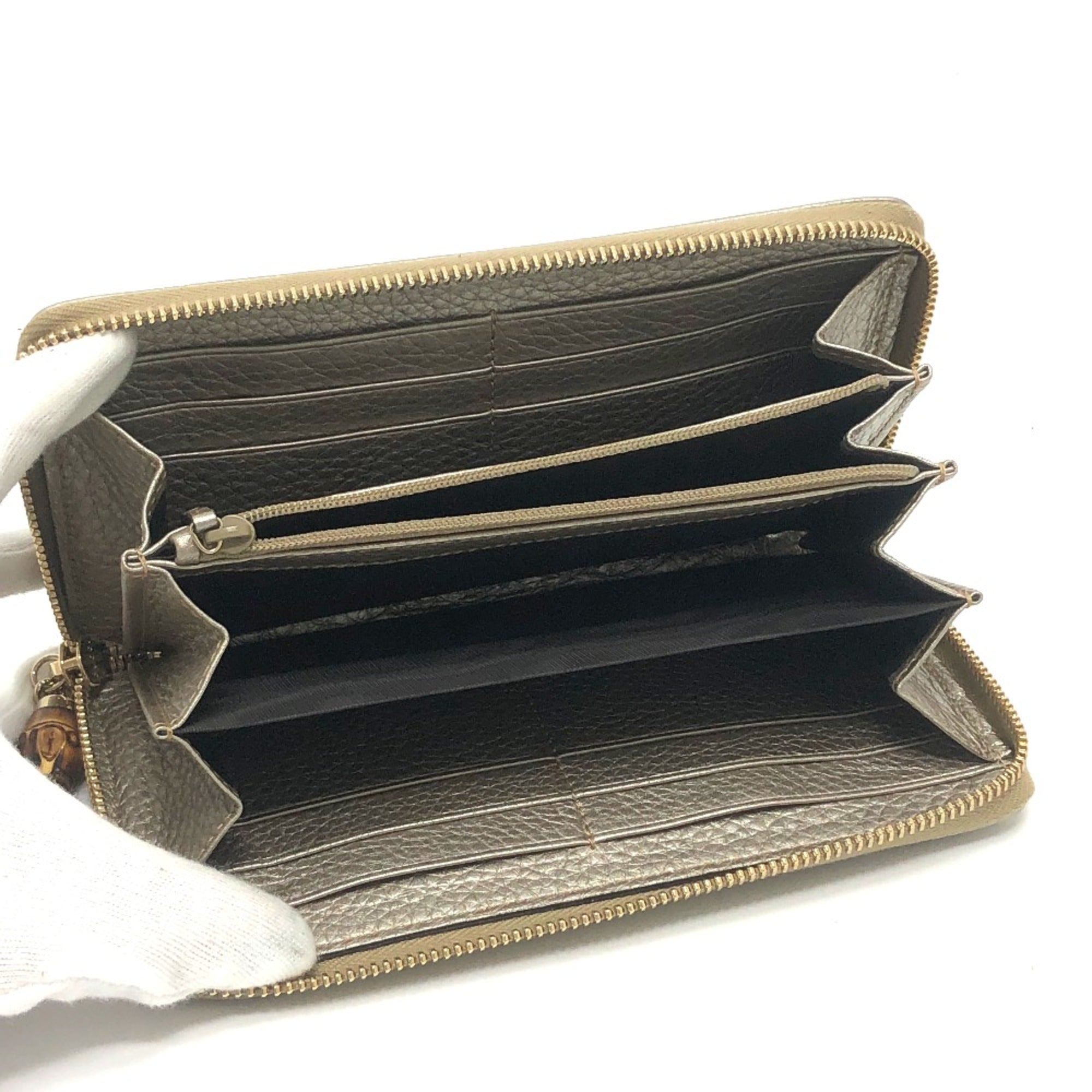 Gucci Gold Leather Long Wallet (Bi-Fold) (Pre-Owned)