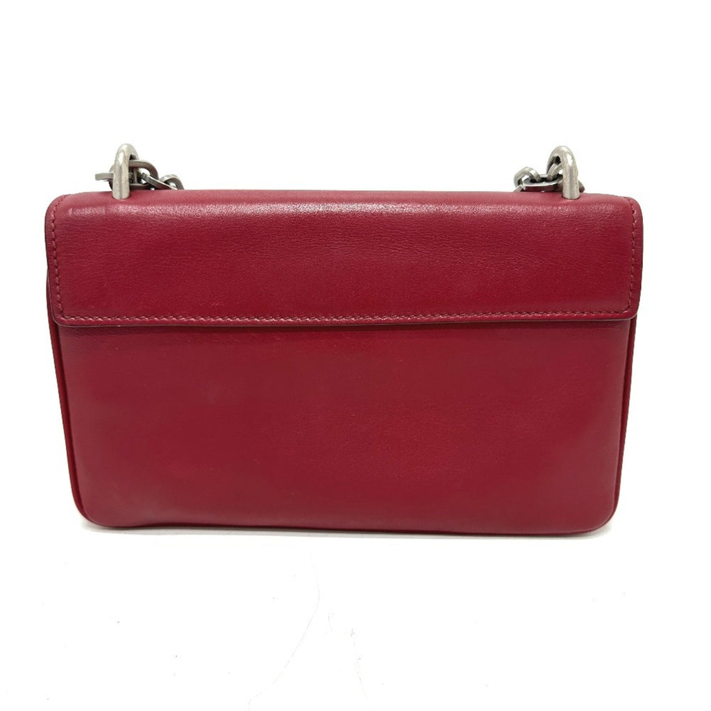 Prada Red Color Leather Shoulder Bag (Pre-Owned)