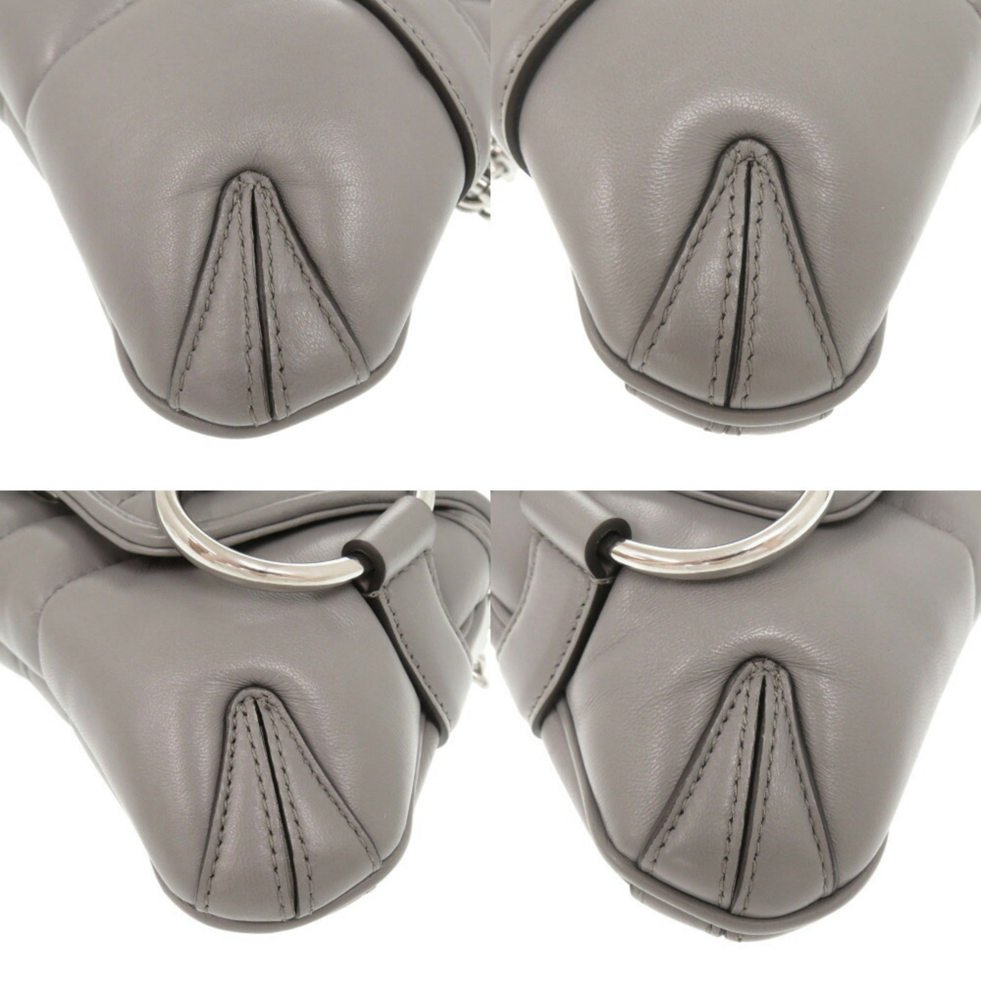 Gucci Gray Leather Shoulder Bag (Pre-Owned)