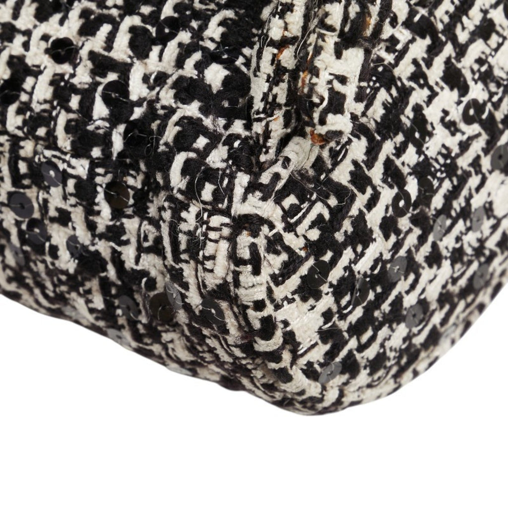 Chanel Black White Tweed Spangles Backpack (Pre-Owned)