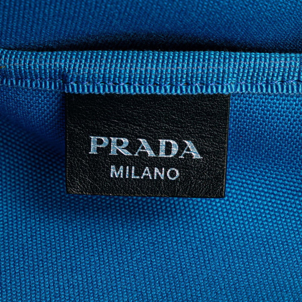 Prada Black Canvas Leather Pouch Shoulder Bag Tote Bag (Pre-Owned)