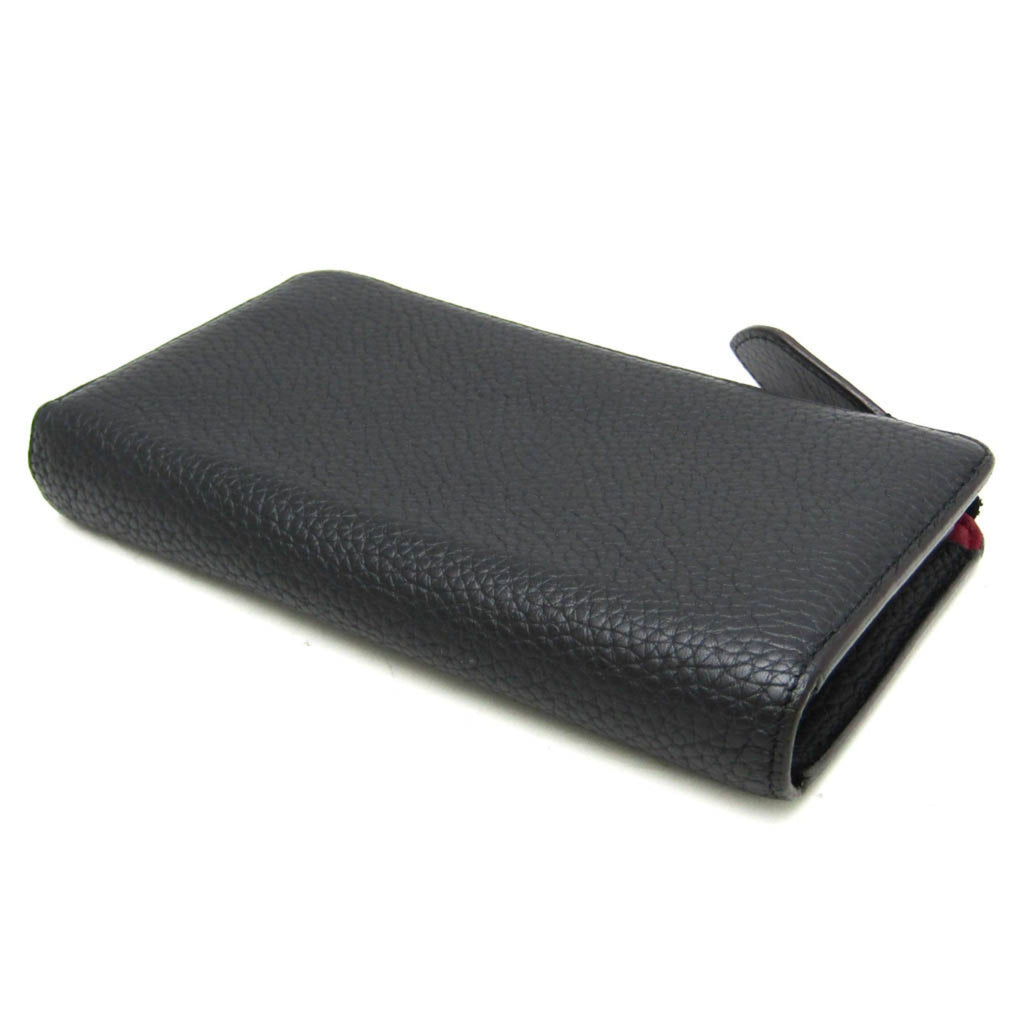 Louis Vuitton Taurillon Noir Leather Long Wallet (Bi-Fold) (Pre-Owned)