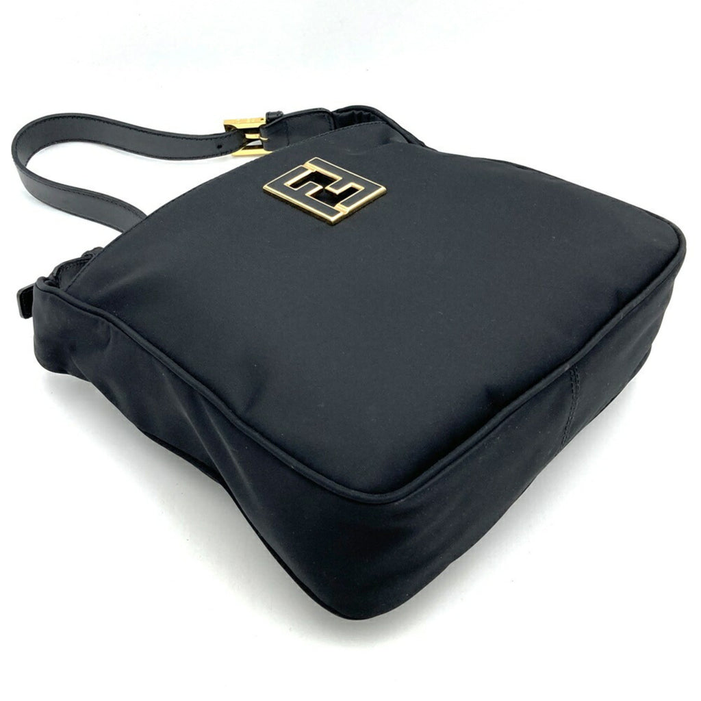 Fendi Black Nylon Leather Shoulder Bag (Pre-Owned)