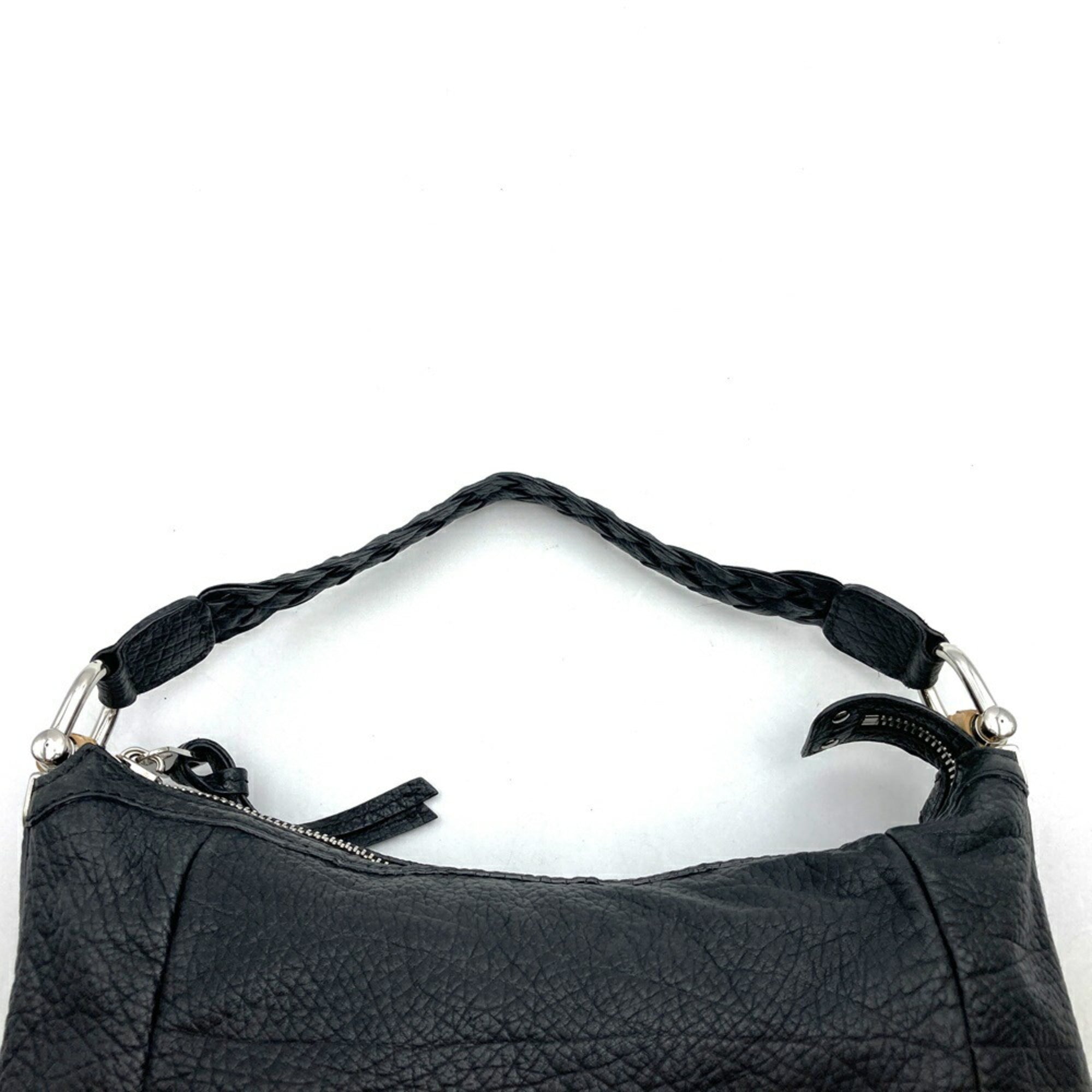 Gucci Black Bamboo Leather Handbag Shoulder Bag (Pre-Owned)