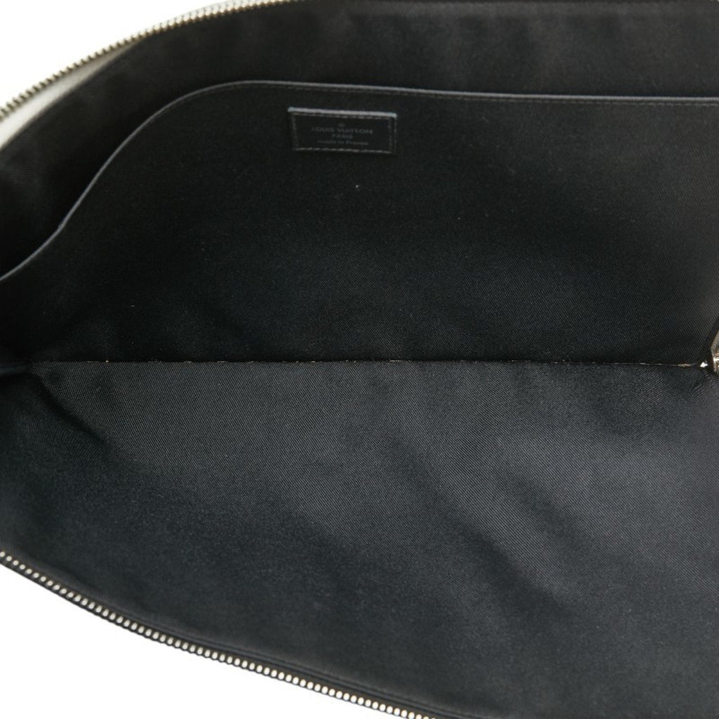 Louis Vuitton Monogram Eclipse Black Monogram Eclipse White Pvc Leather Clutch Bag Pochette (Pre-Owned)