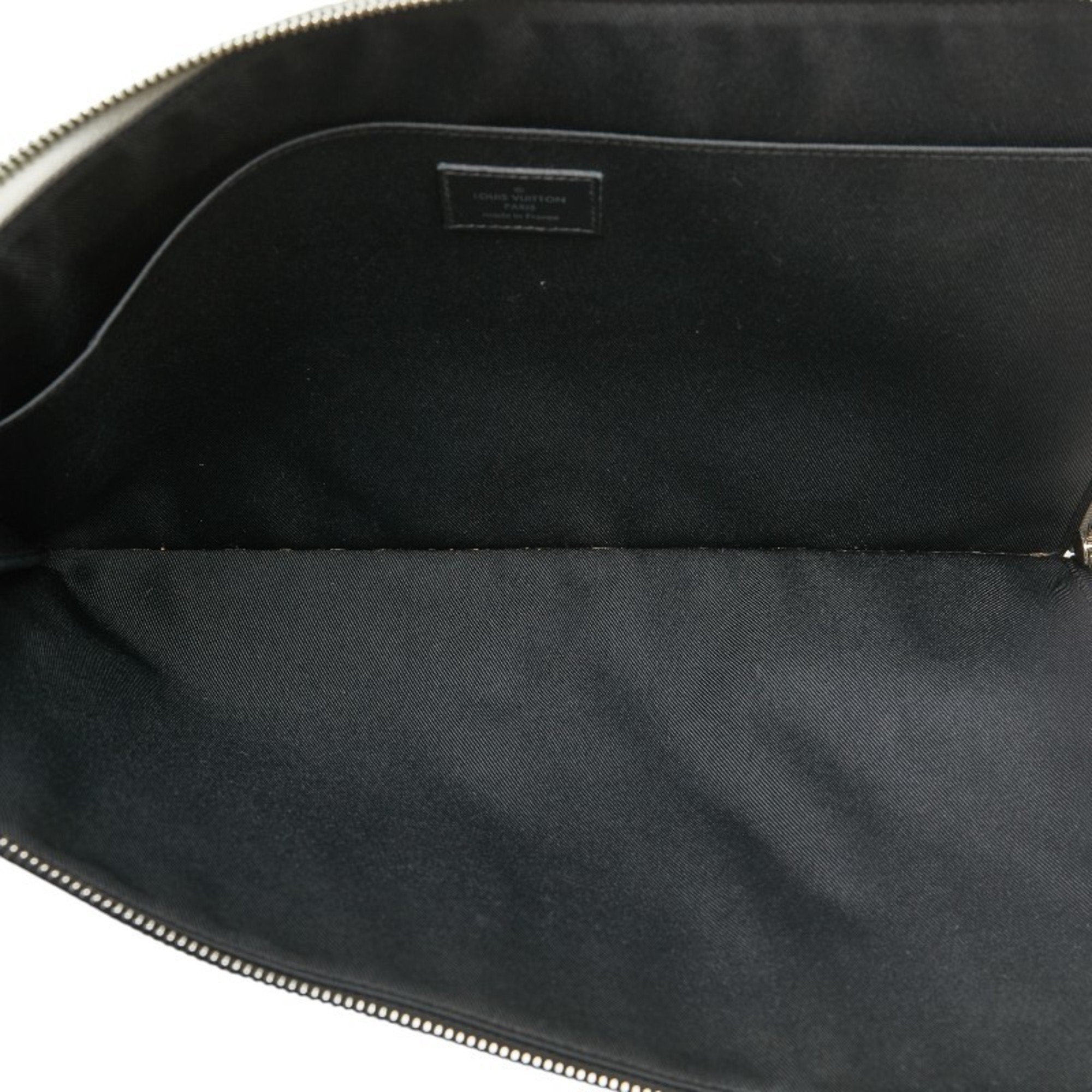 Louis Vuitton Monogram Eclipse Black Monogram Eclipse White Pvc Leather Clutch Bag Pochette (Pre-Owned)
