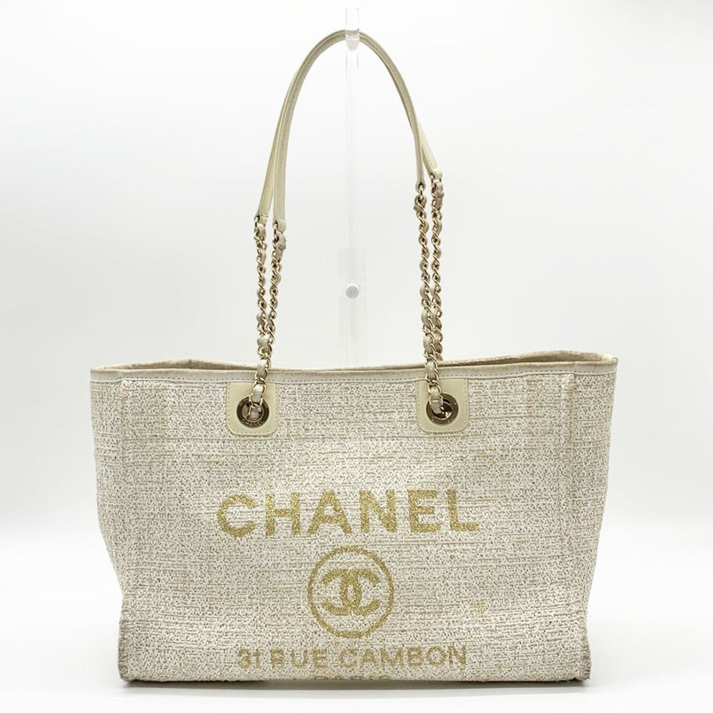 Chanel Beige Tweed Tote Bag (Pre-Owned)