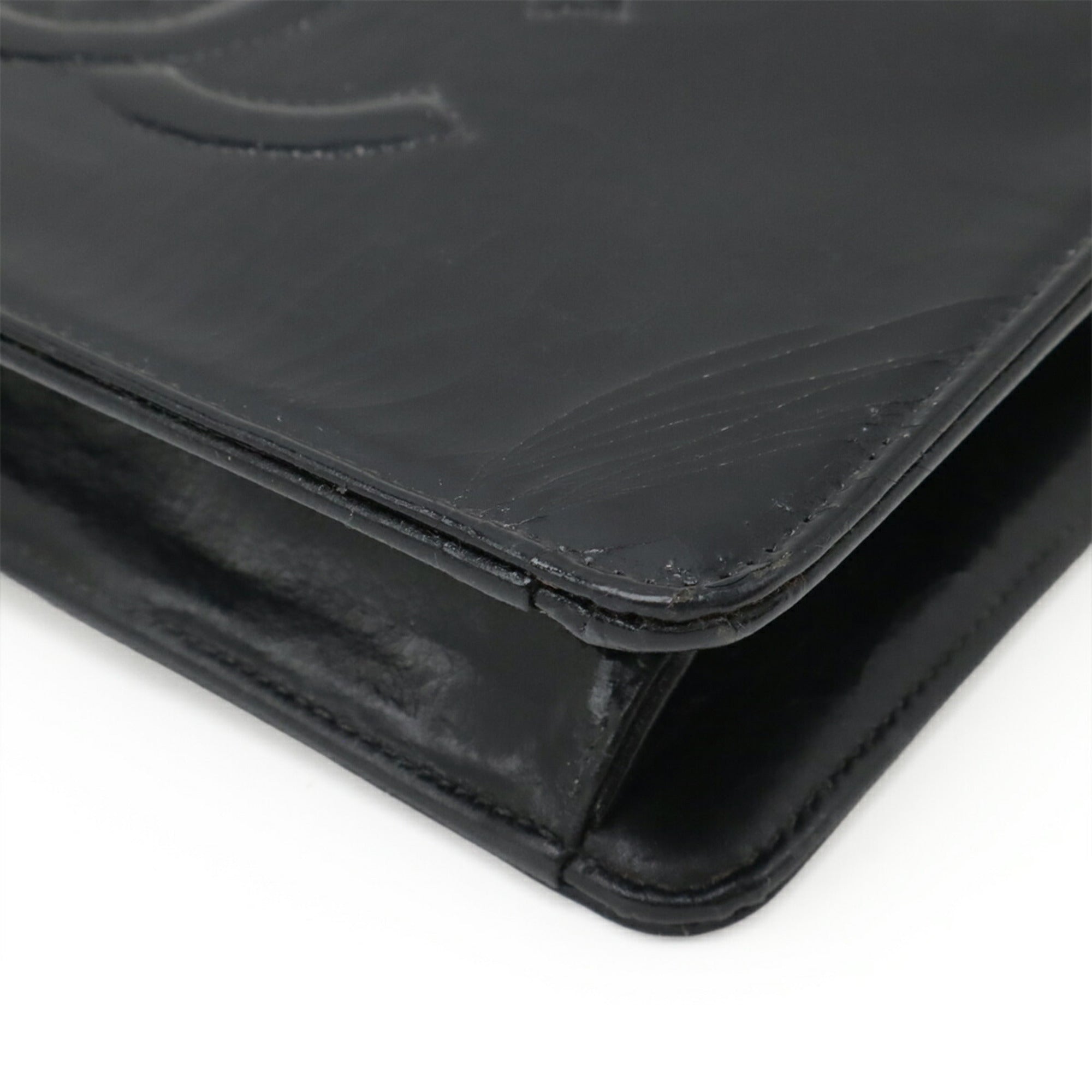 Chanel Black Leather Clutch Bag (Pre-Owned)