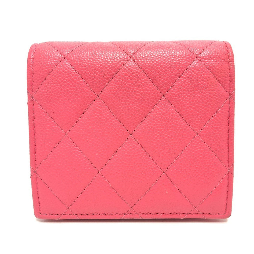 Chanel Pink Grained Calfskin Wallet (Bi-Fold) (Pre-Owned)