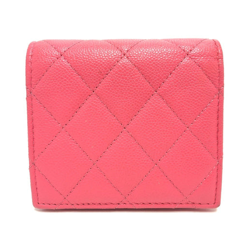 Chanel Pink Grained Calfskin Wallet (Bi-Fold) (Pre-Owned)
