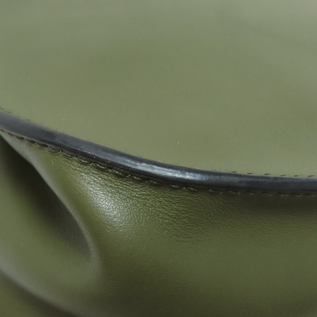 Prada Khaki Leather Shoulder Bag (Pre-Owned)