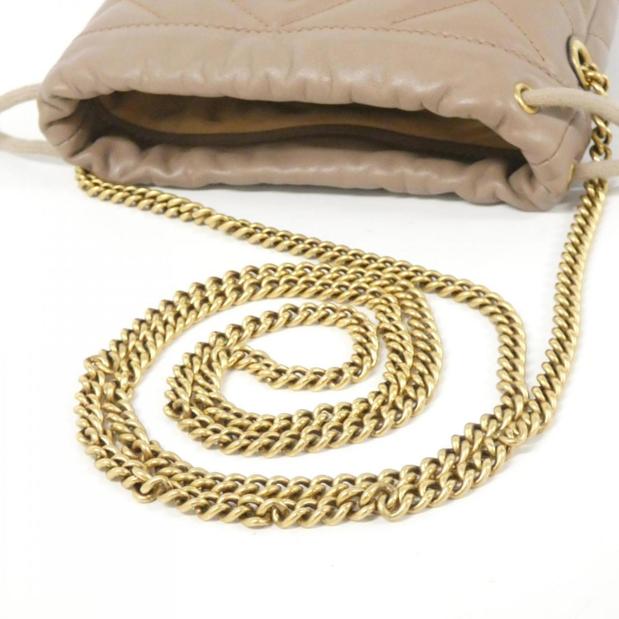 Gucci Beige Leather Shoulder Bag (Pre-Owned)