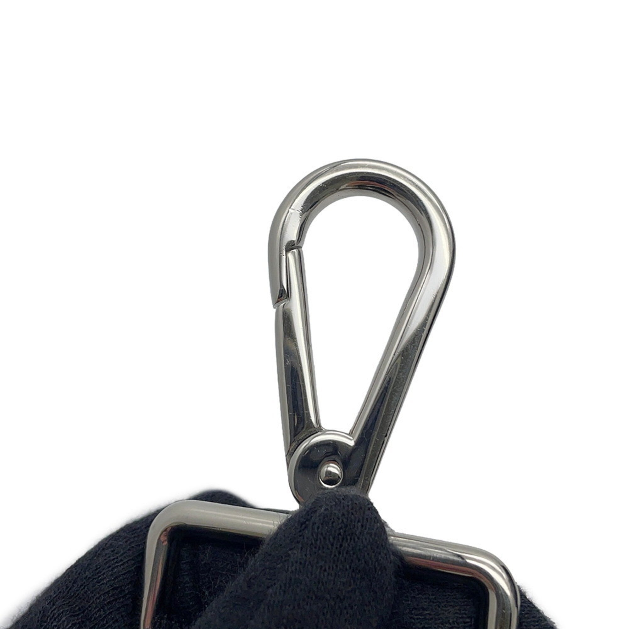 Prada Canapa Black Canvas Wood Handbag Shoulder Bag (Pre-Owned)