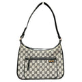 Gucci Beige Black Canvas Leather Shoulder Bag (Pre-Owned)