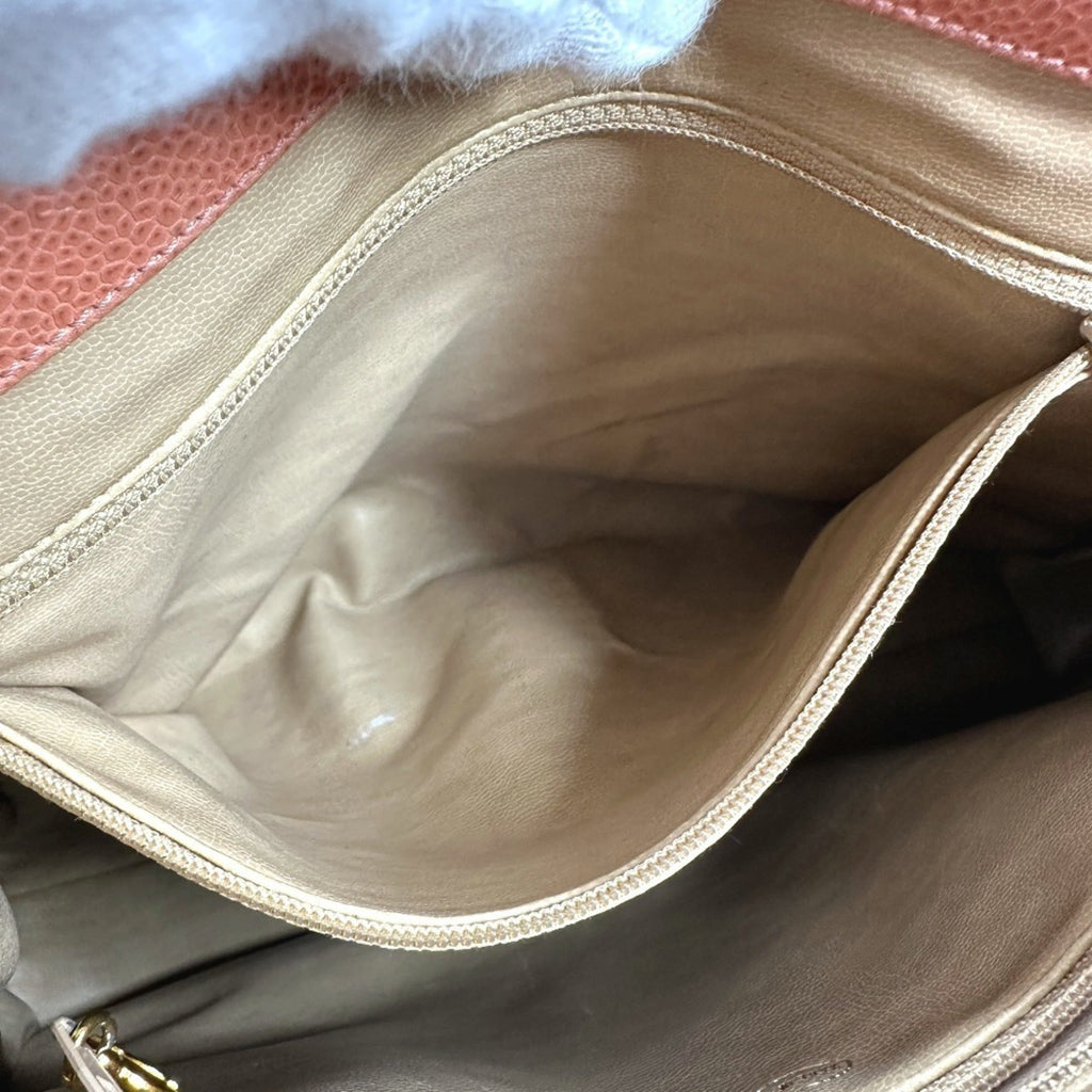 Chanel Pink Grained Calfskin Shoulder Bag Tote Bag (Pre-Owned)
