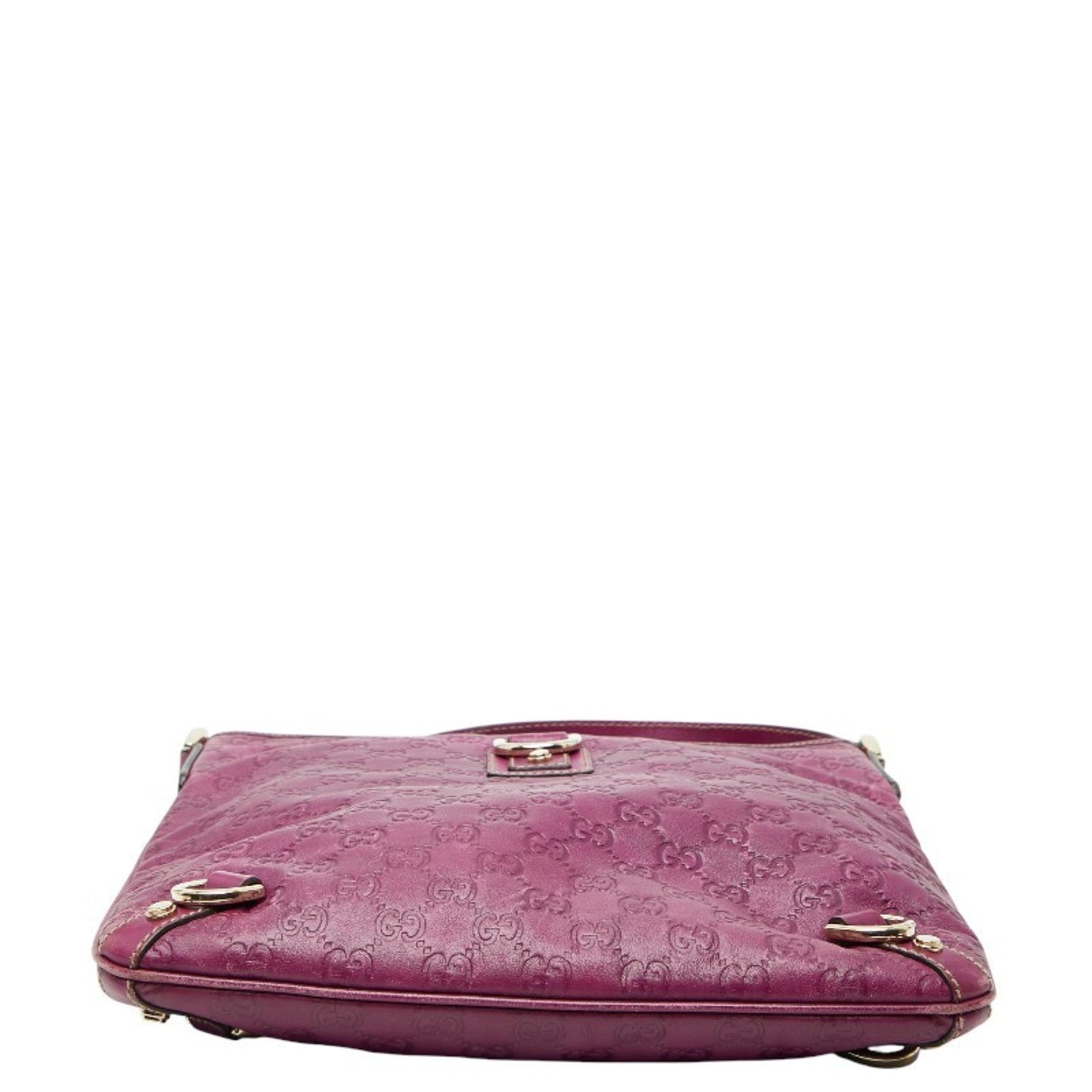 Gucci Purple Leather Shoulder Bag (Pre-Owned)