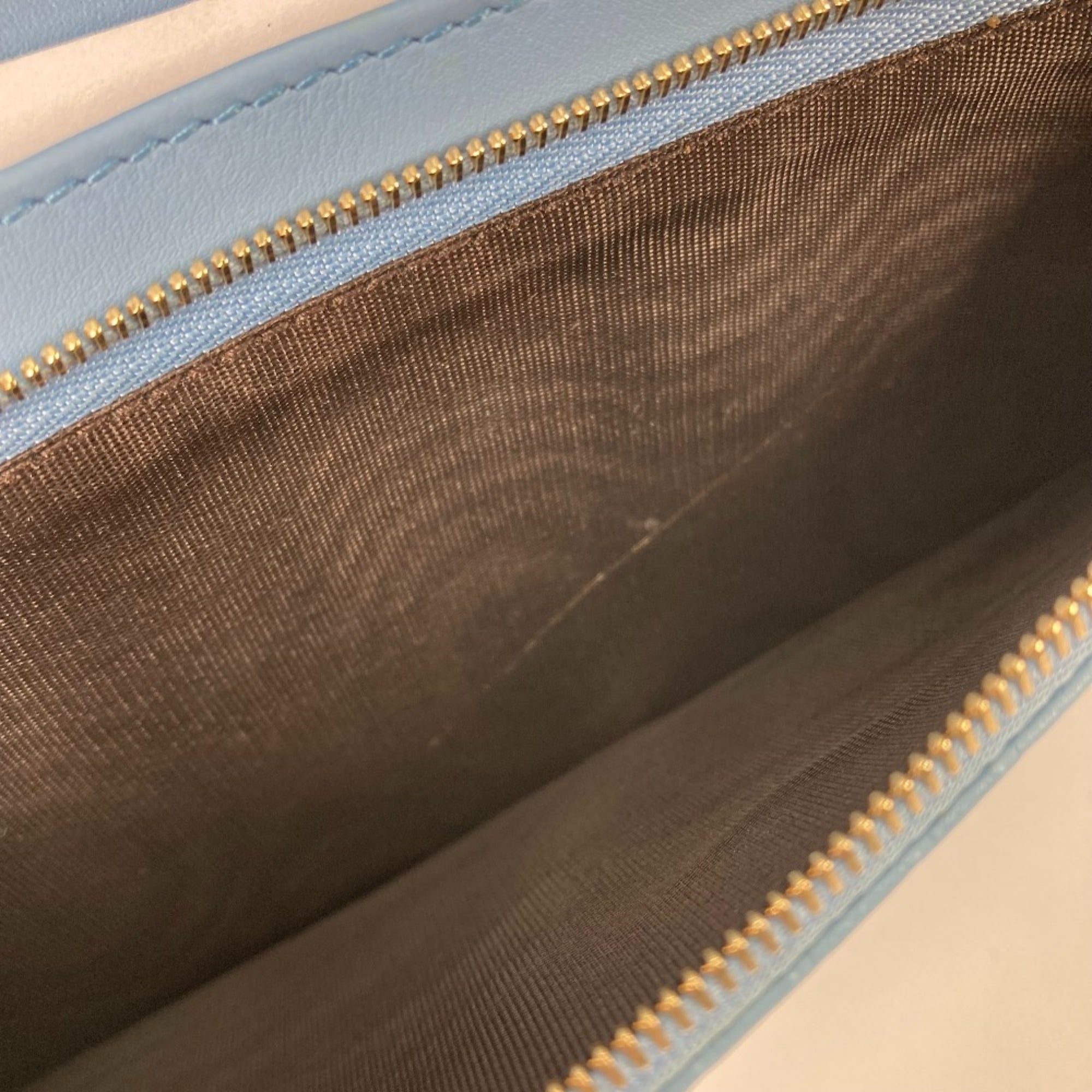 Gucci Blue Leather Chain/Shoulder Wallet (Pre-Owned)