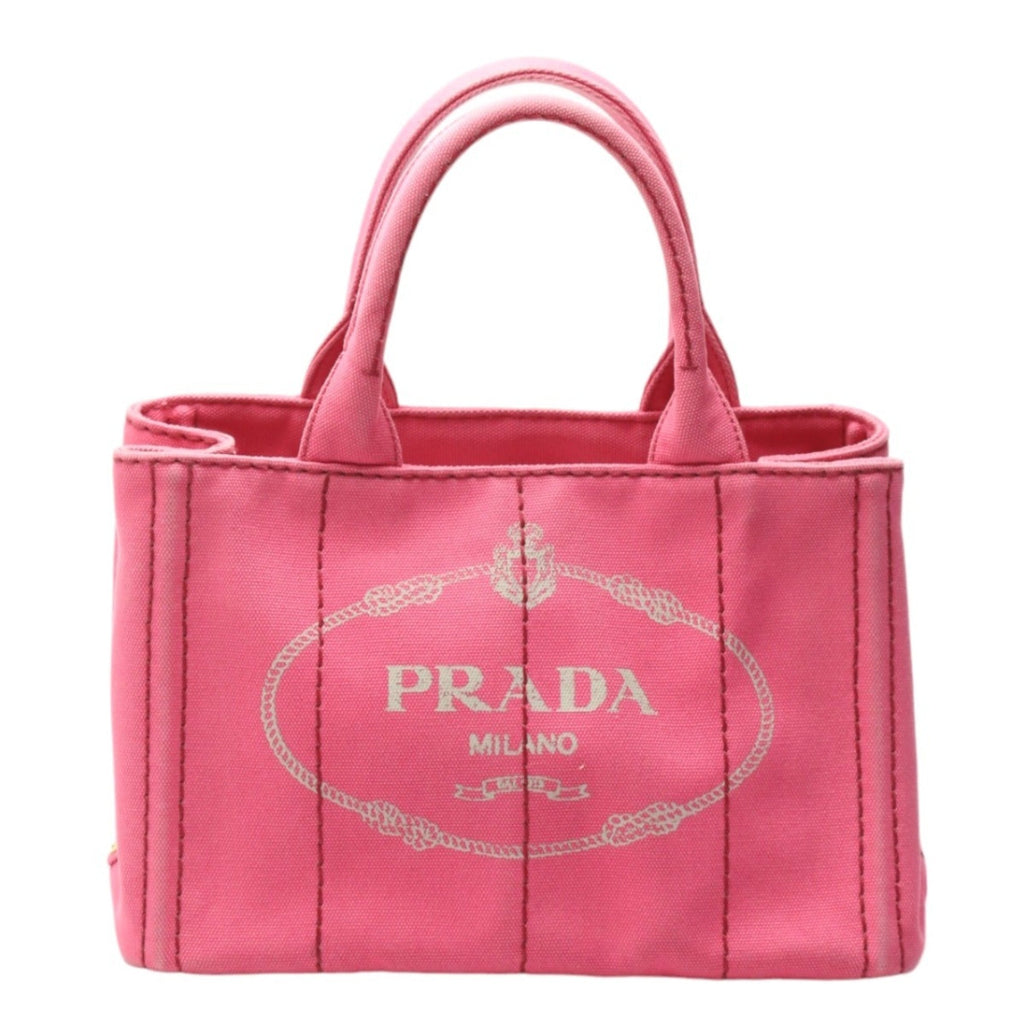 Prada Canapa Pink Cotton Canvas Tote Bag (Pre-Owned)