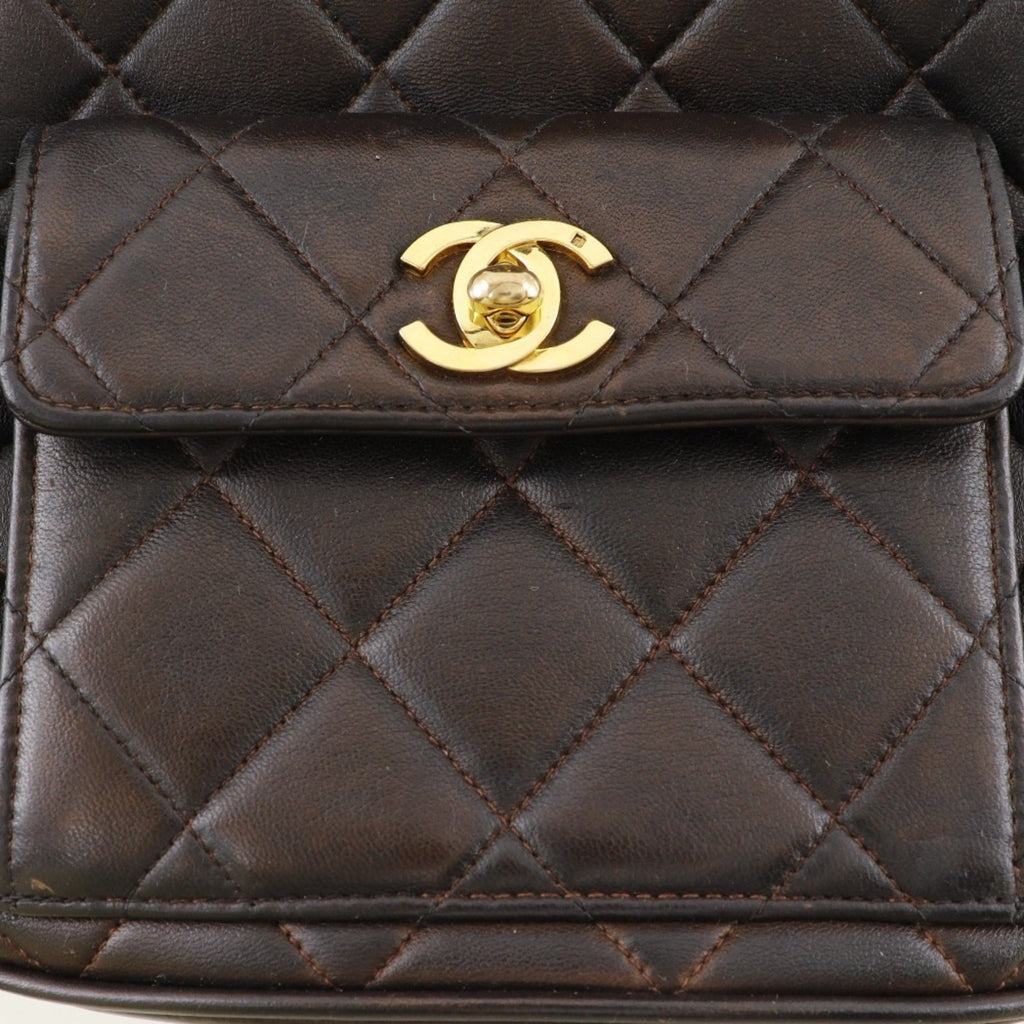Chanel Brown Leather Backpack (Pre-Owned)