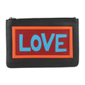 Fendi Black Multi-Color Leather Clutch Bag Handbag Pouch (Pre-Owned)