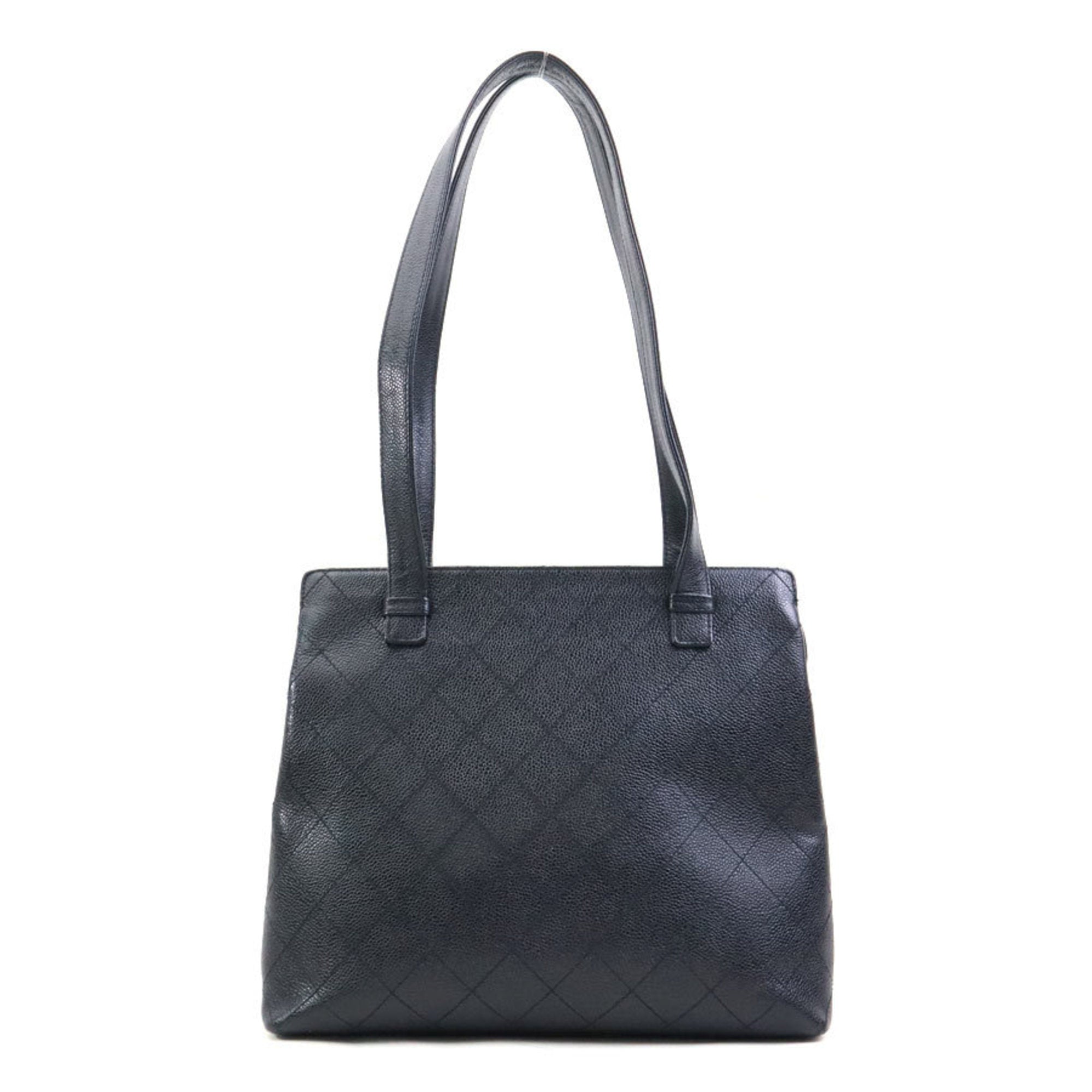 Chanel Black Grained Calfskin Shoulder Bag (Pre-Owned)