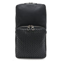 Bottega Veneta Black Nylon Canvas Leather Shoulder Bag Sling Bag (Pre-Owned)