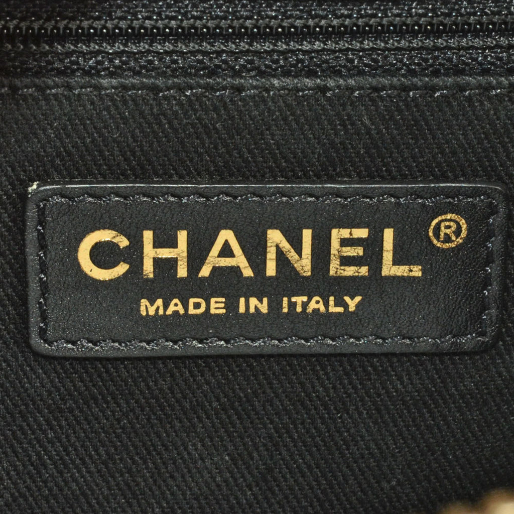 Chanel Black Leather Handbag Shoulder Bag Vanity Bag (Pre-Owned)