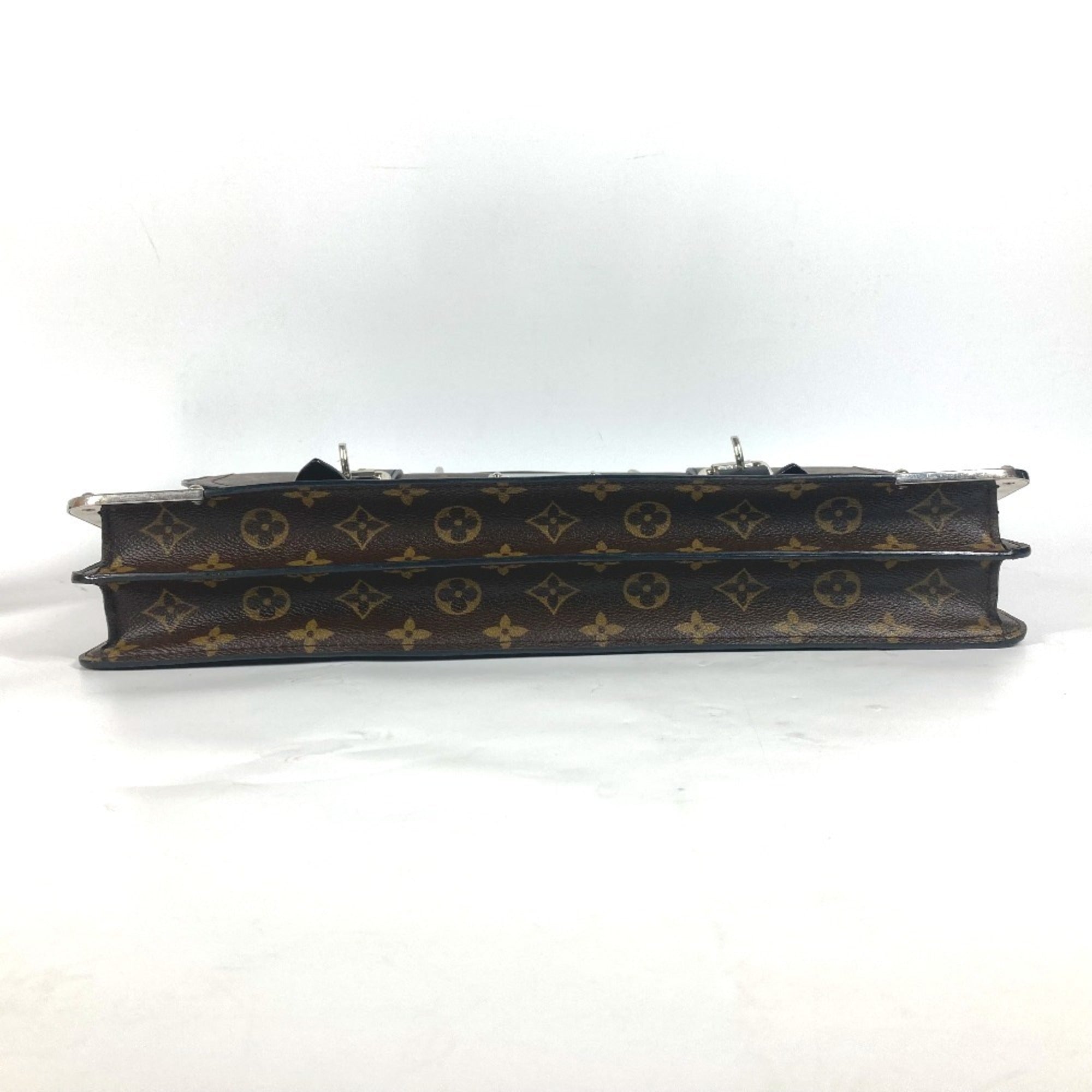Louis Vuitton Black Brown Monogram Monogram Briefcase Handbag Tote Bag (Pre-Owned)