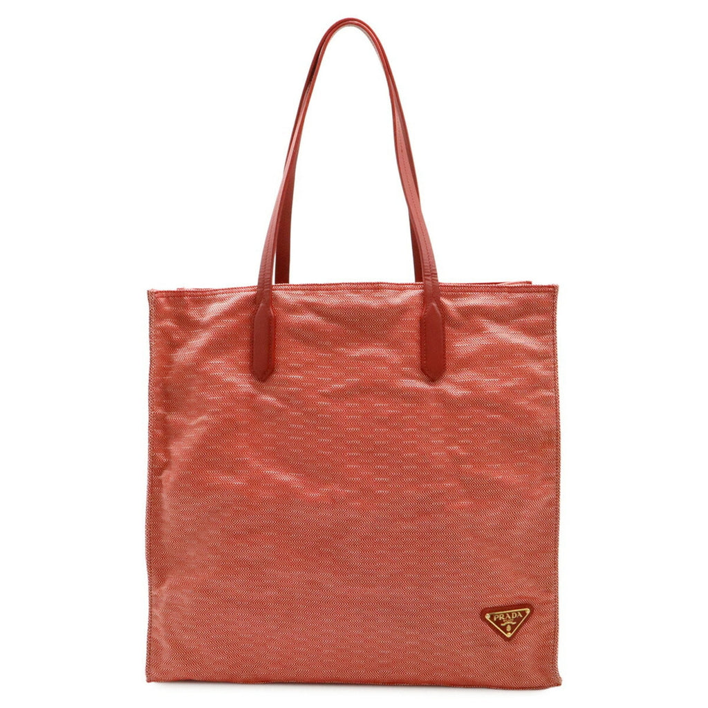 Prada Red Color Tessuto Shoulder Bag Tote Bag (Pre-Owned)