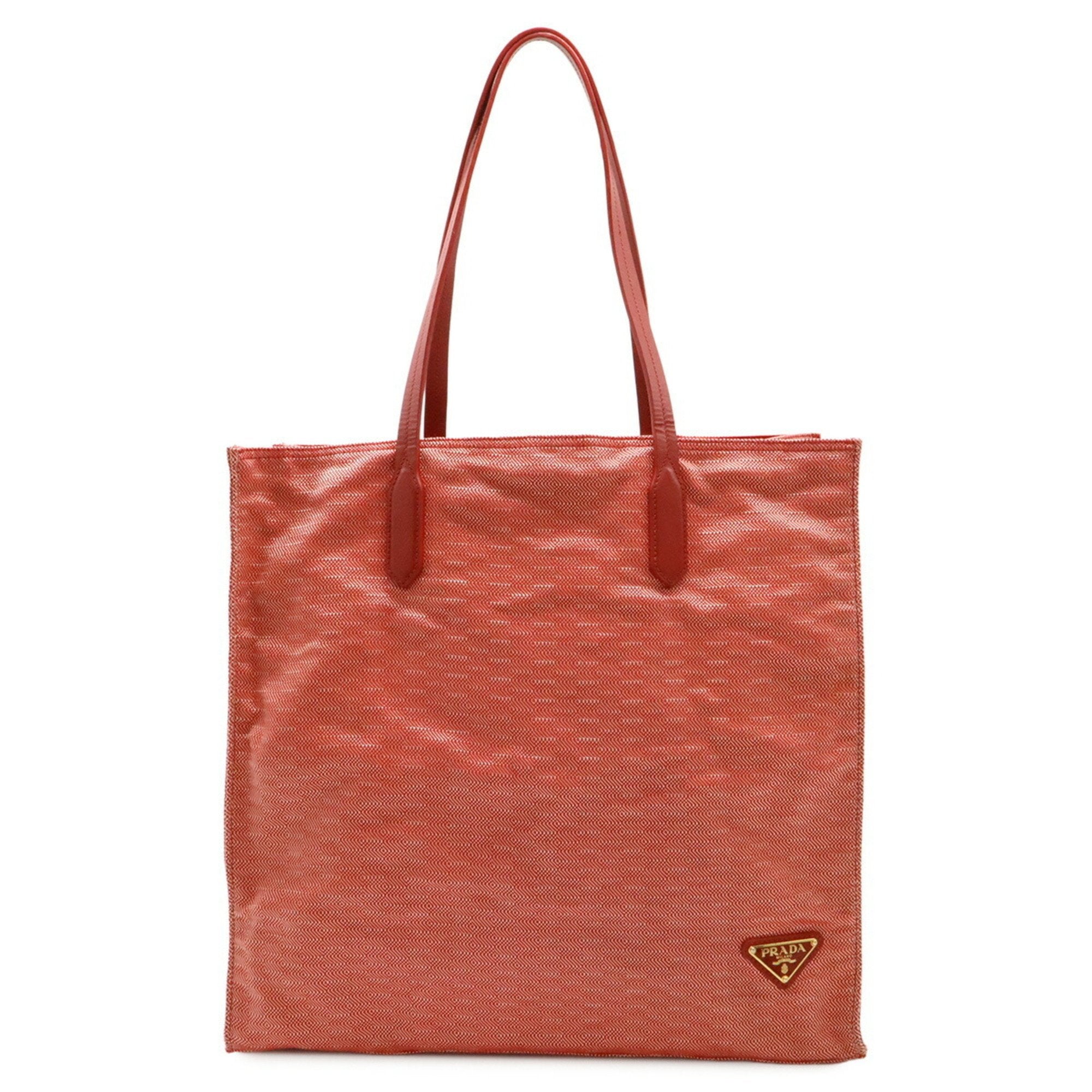 Prada Red Color Tessuto Shoulder Bag Tote Bag (Pre-Owned)
