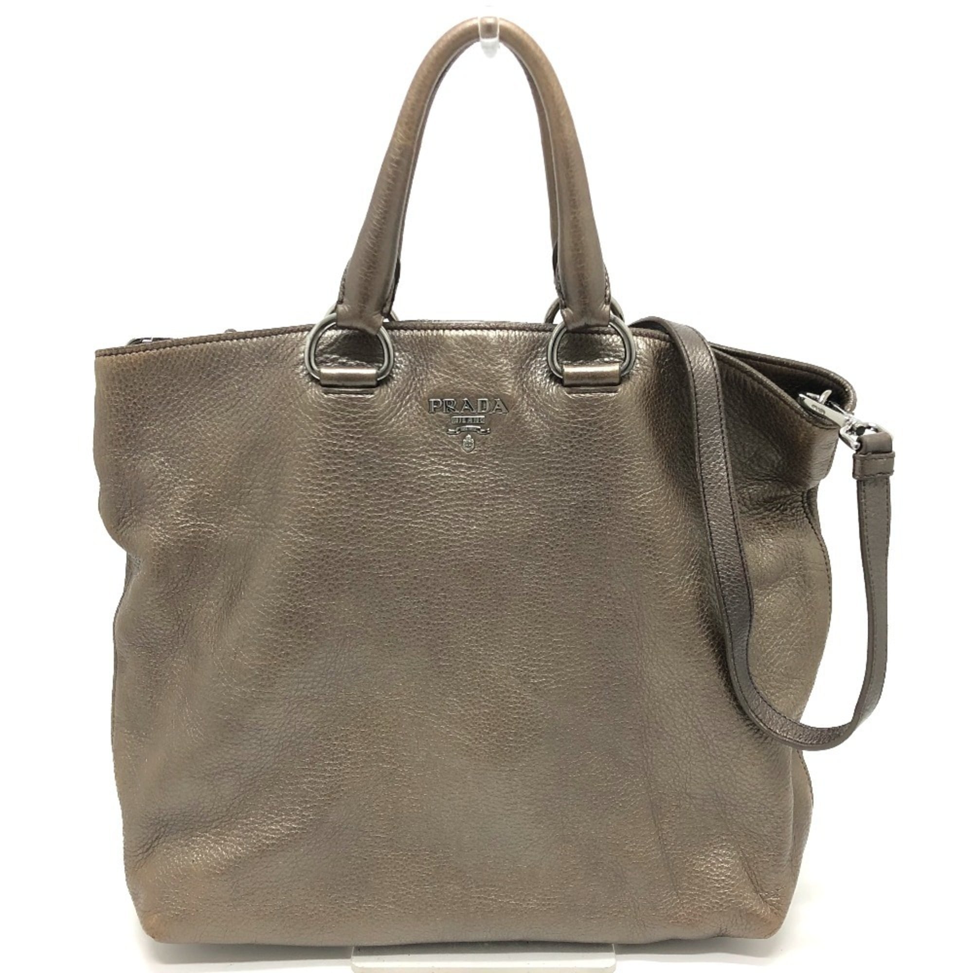Prada Brown Leather Tote Bag (Pre-Owned)