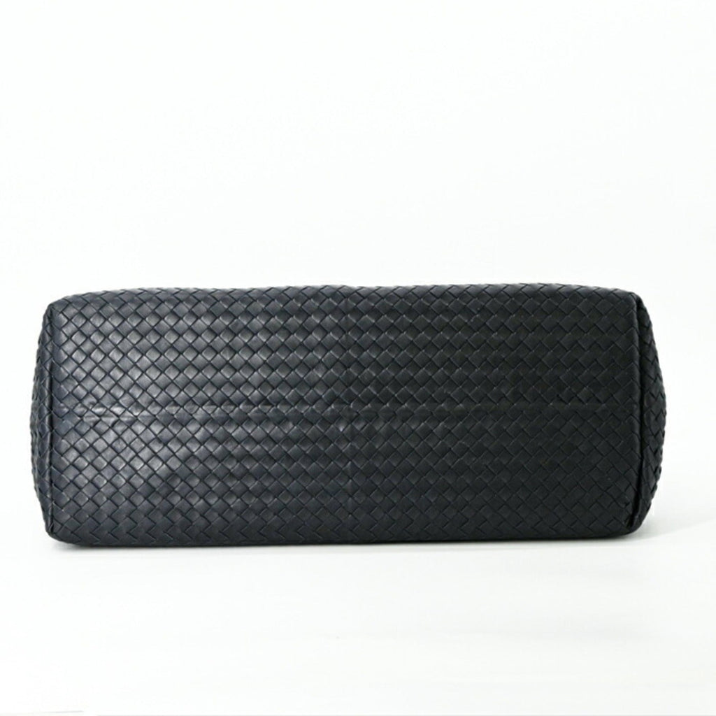 Bottega Veneta Black Navy Intrecciato Tote Bag (Pre-Owned)