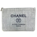 Chanel Blue Canvas Clutch Bag Pouch (Pre-Owned)