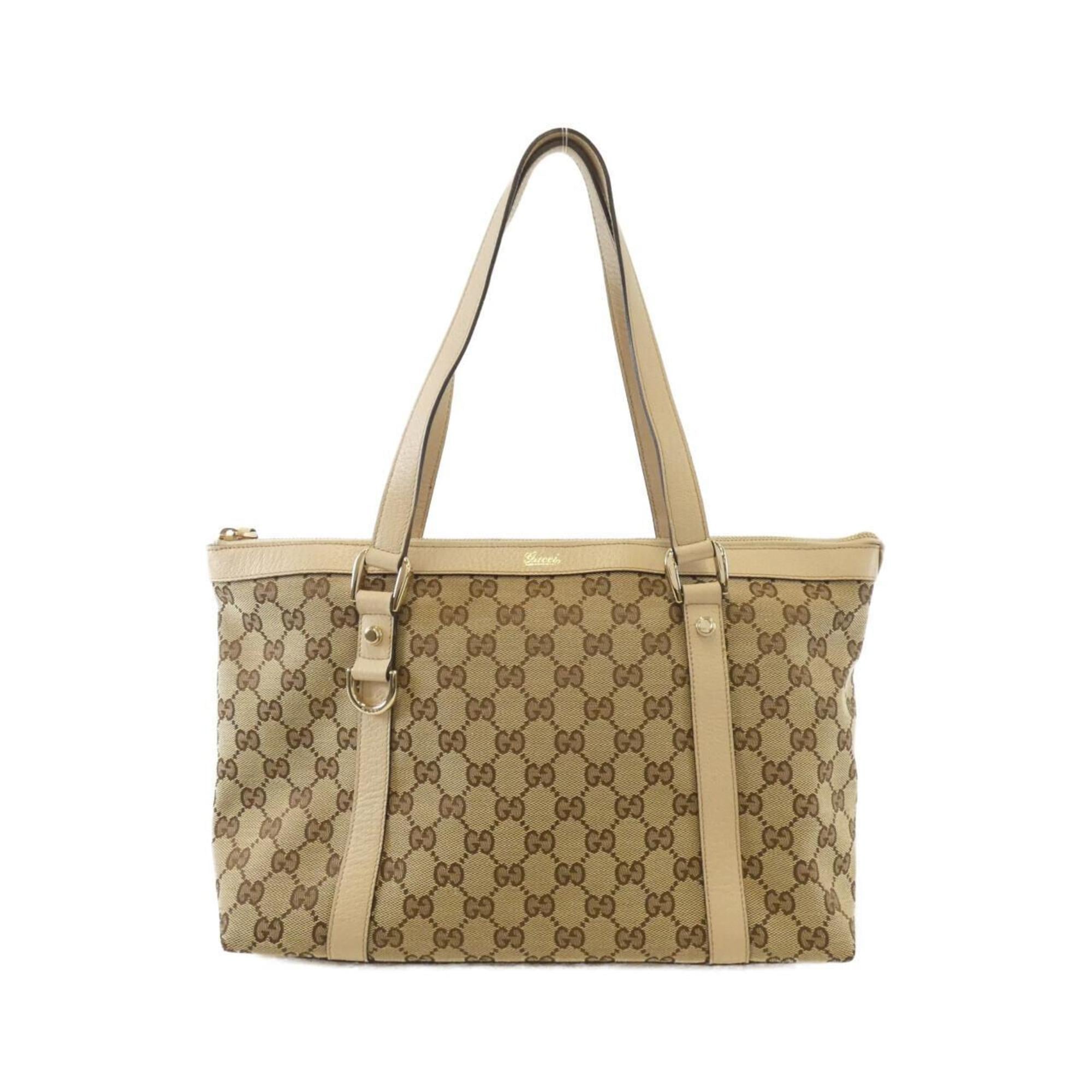 Gucci Gg Canvas Beige Ivory Gg Canvas Handbag (Pre-Owned)
