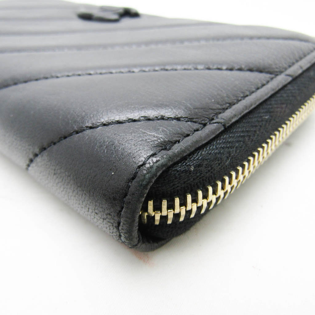 Chanel Black Leather Long Wallet (Bi-Fold) (Pre-Owned)