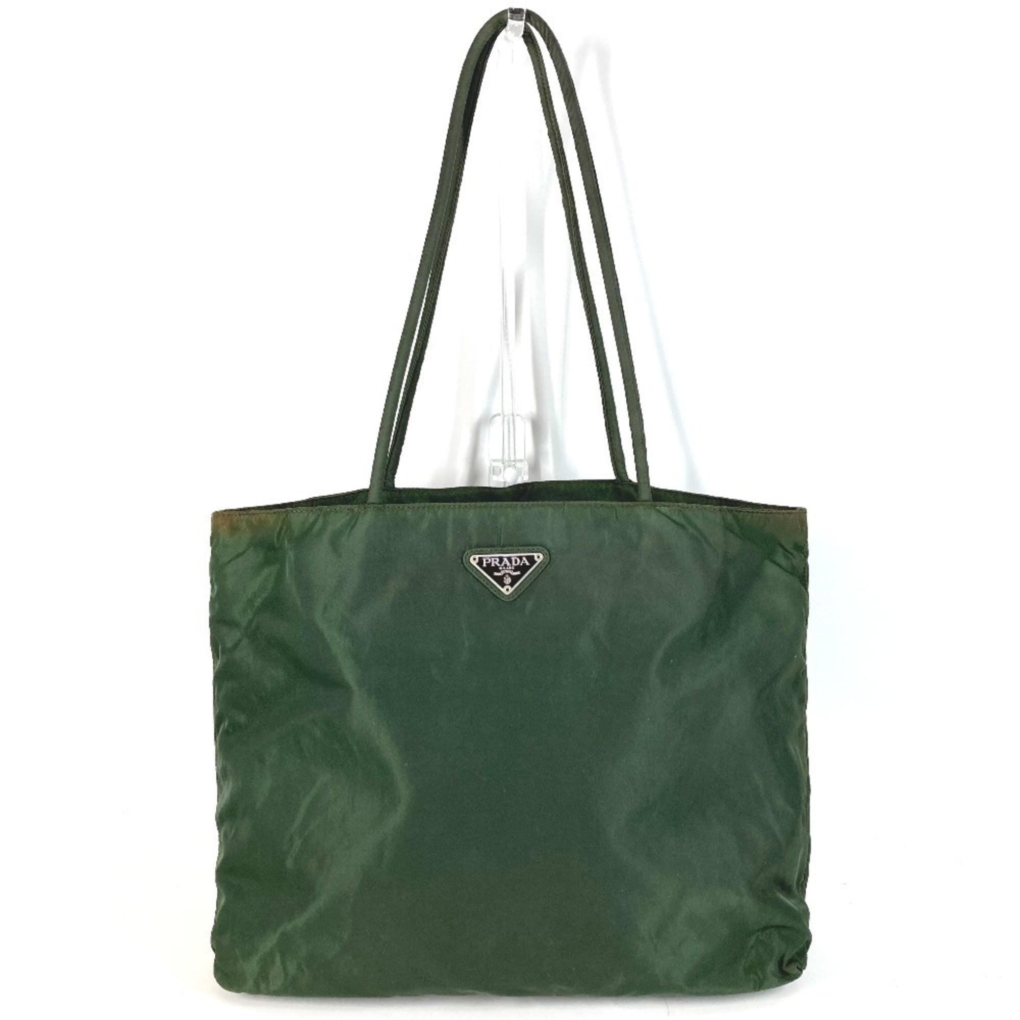 Prada Khaki Nylon Shoulder Bag Tote Bag (Pre-Owned)