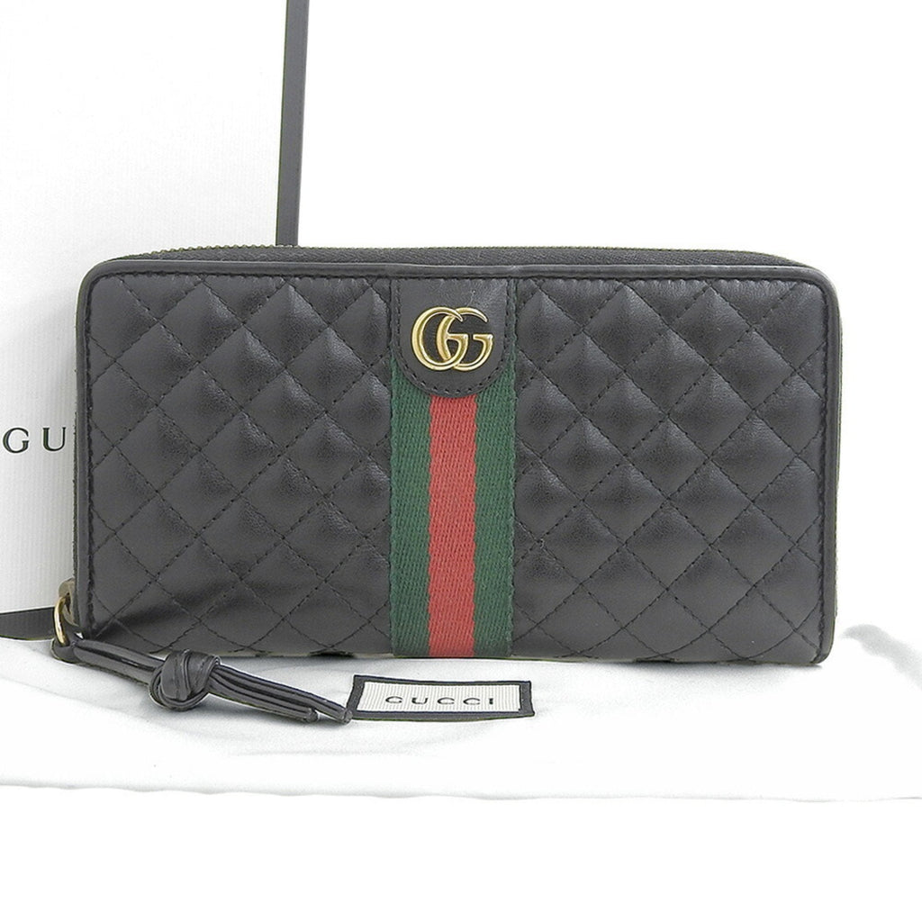 Gucci Black Leather Long Wallet (Bi-Fold) (Pre-Owned)