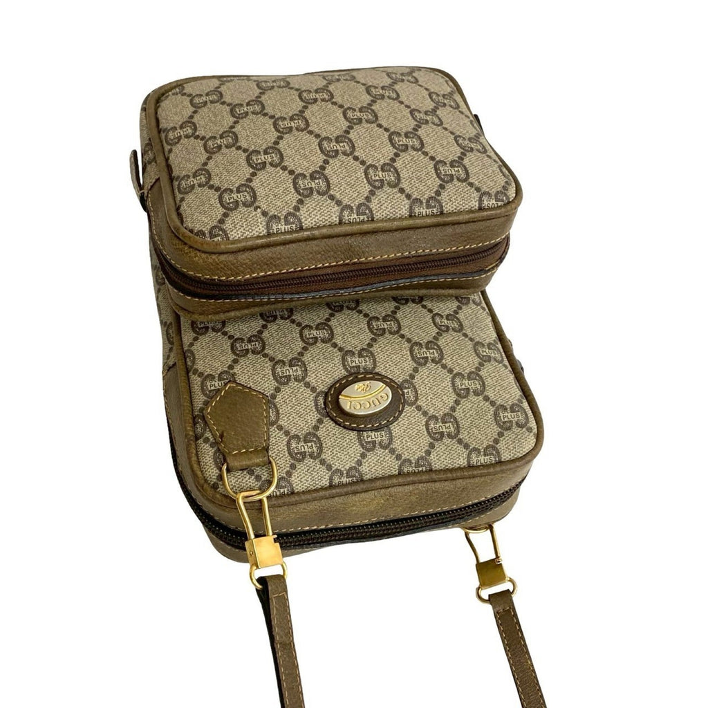 Gucci Brown Leather Pvc Pochette Shoulder Bag (Pre-Owned)