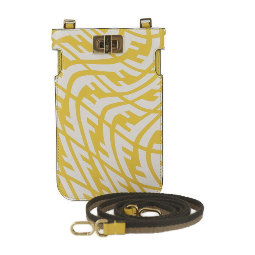 Fendi Yellow Leather Pochette Pouch Shoulder Bag (Pre-Owned)