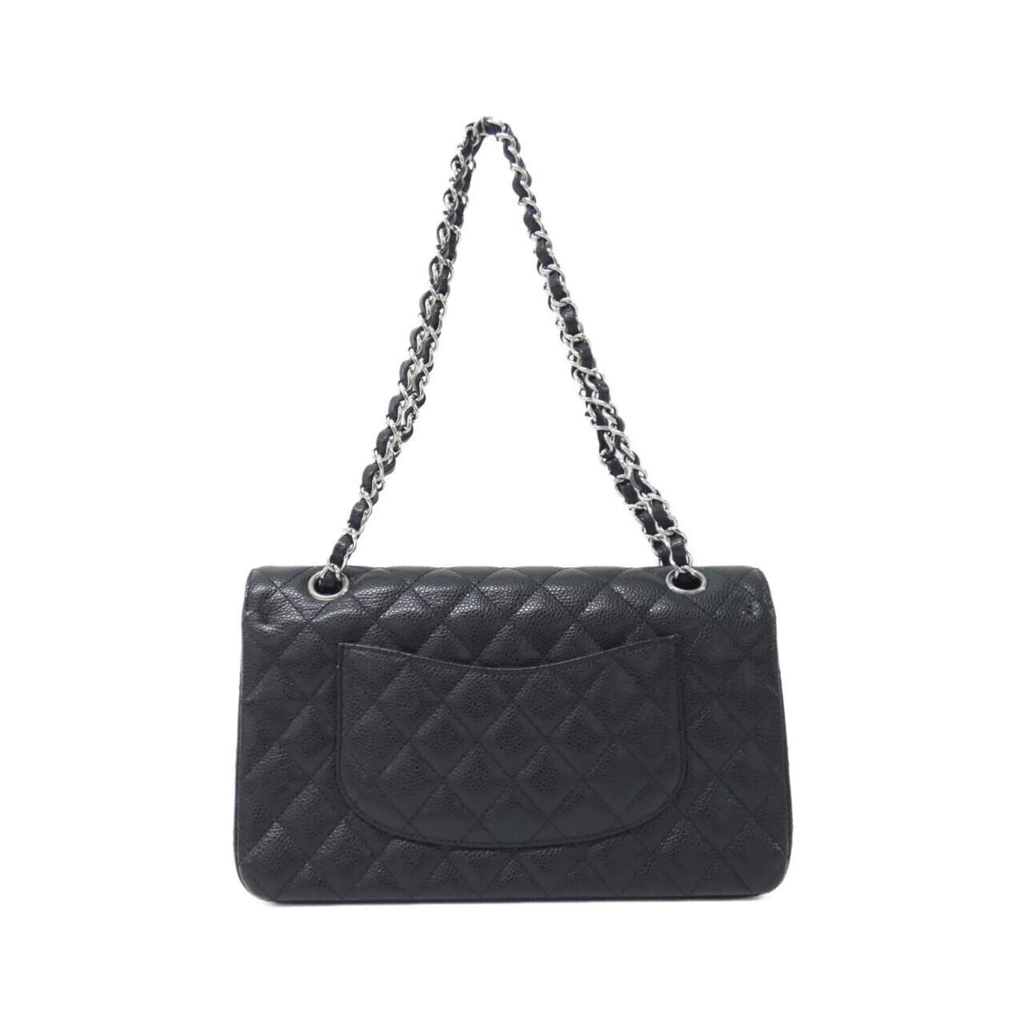 Chanel Black Bordeaux Grained Calfskin Shoulder Bag (Pre-Owned)