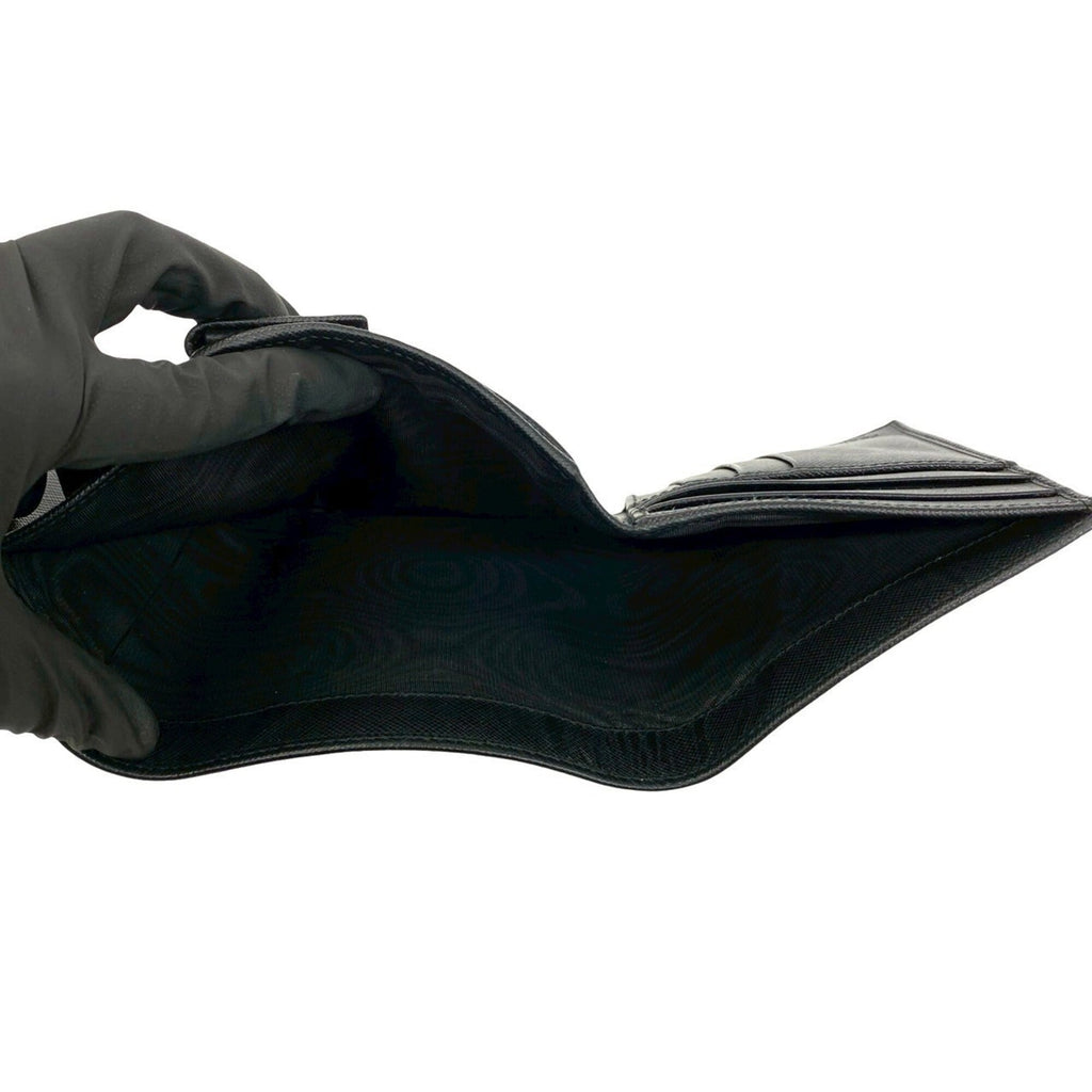Prada Black Leather Wallet (Tri-Fold) (Pre-Owned)