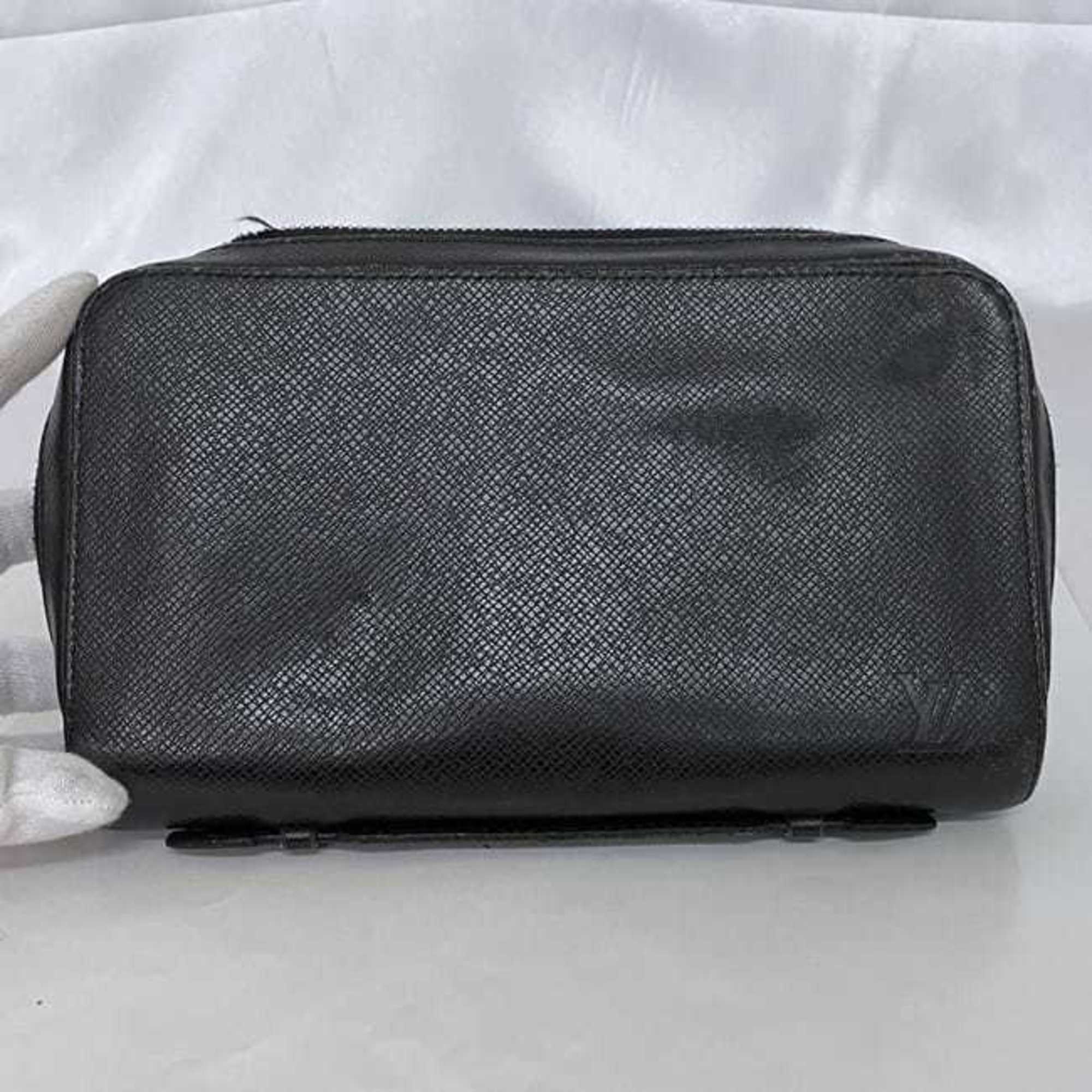 Louis Vuitton Ardoise Black Taiga Leather Long Wallet (Bi-Fold) (Pre-Owned)