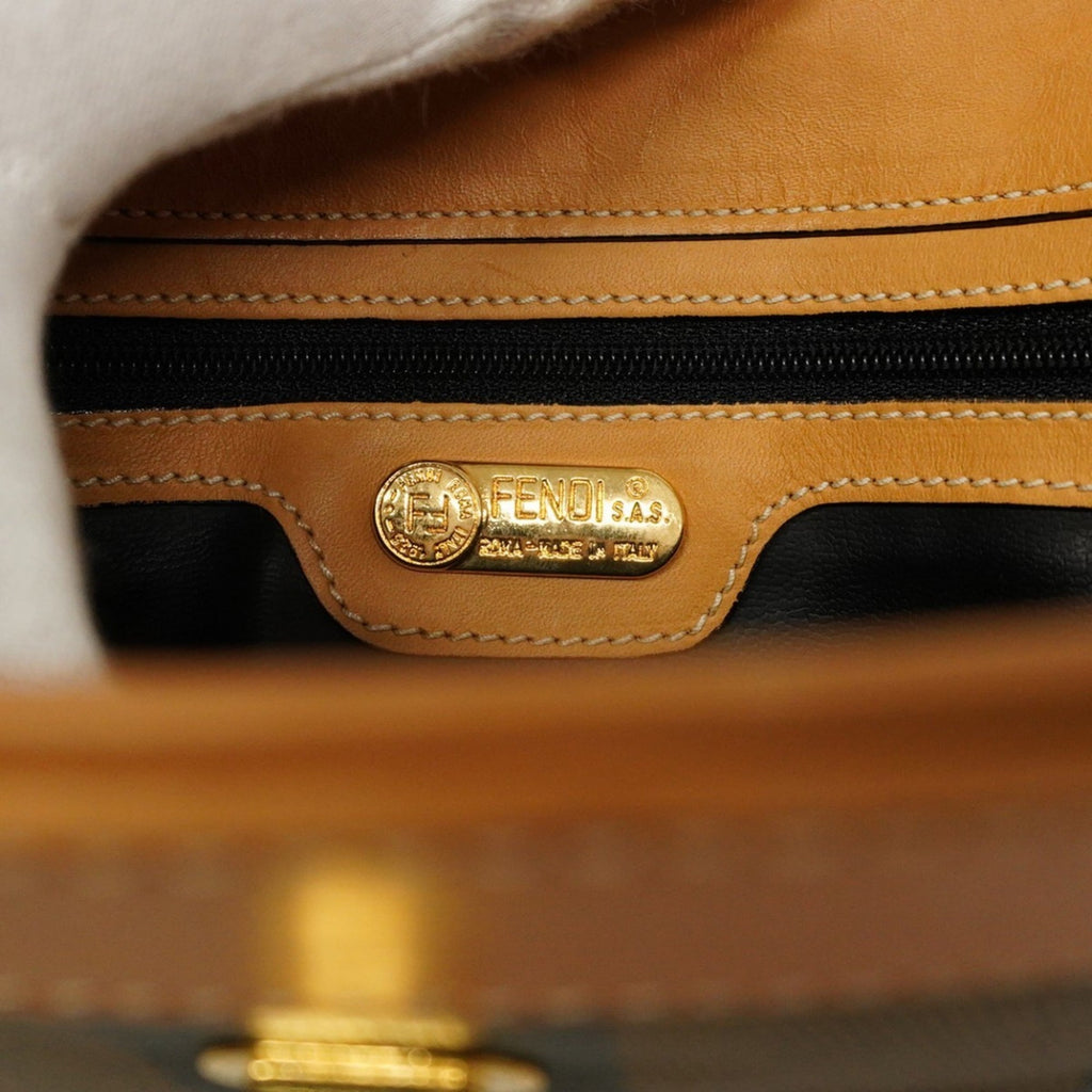 Fendi Beige Black Pvc Clutch Bag (Pre-Owned)
