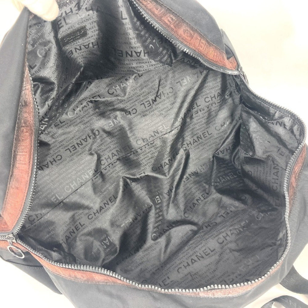 Chanel Black Nylon Boston Bag Shoulder Bag (Pre-Owned)