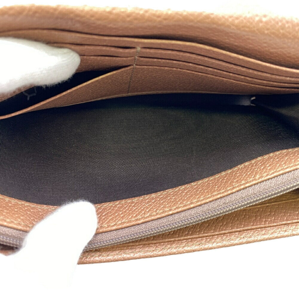 Gucci Beige Pink Canvas Leather Long Wallet (Bi-Fold) (Pre-Owned)