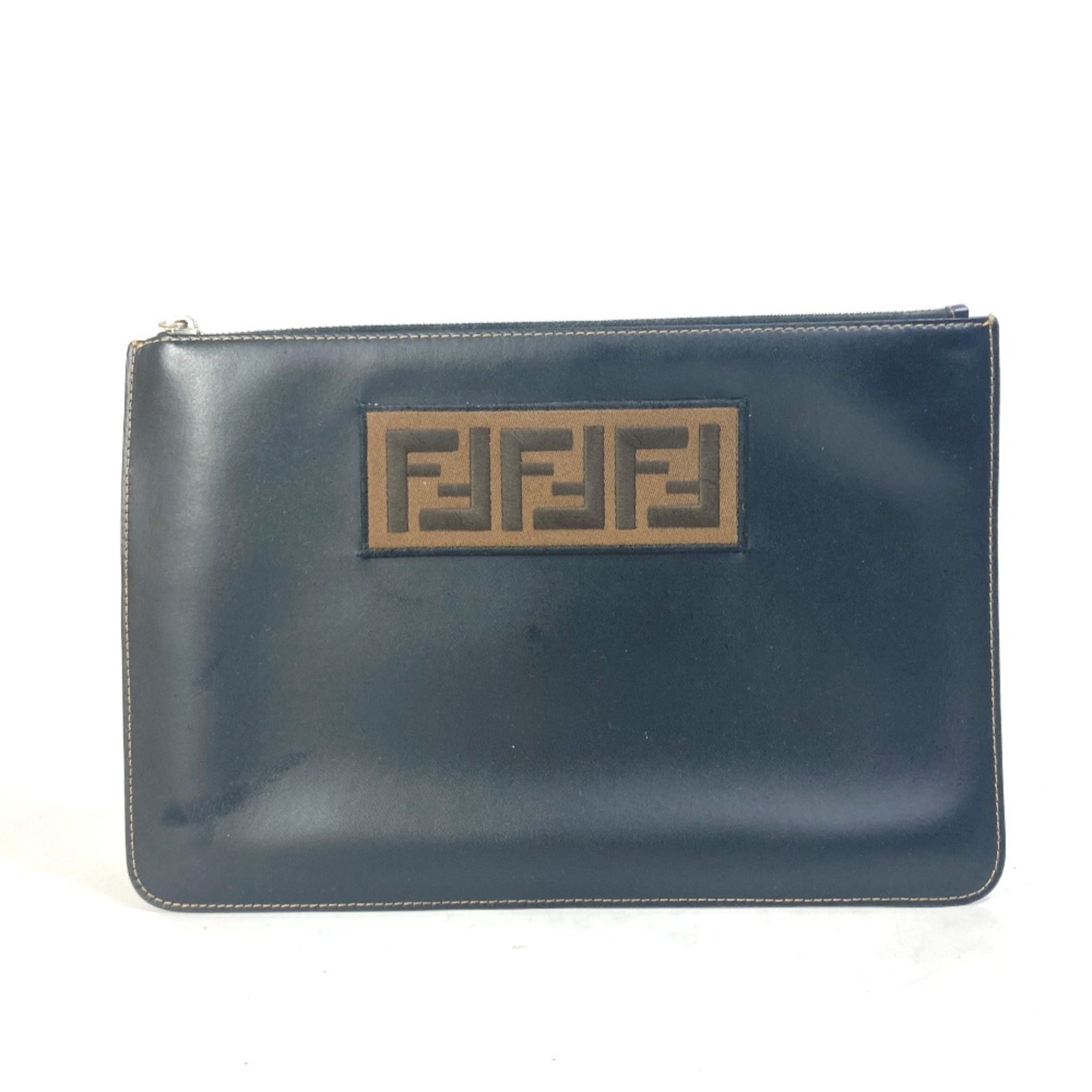 Fendi Black Leather Clutch Bag (Pre-Owned)