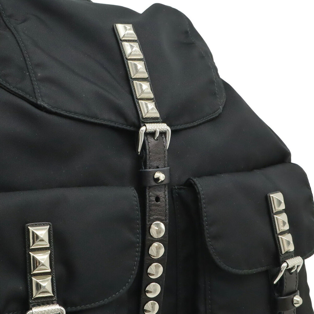 Prada Black Nero Nylon Leather Backpack (Pre-Owned)