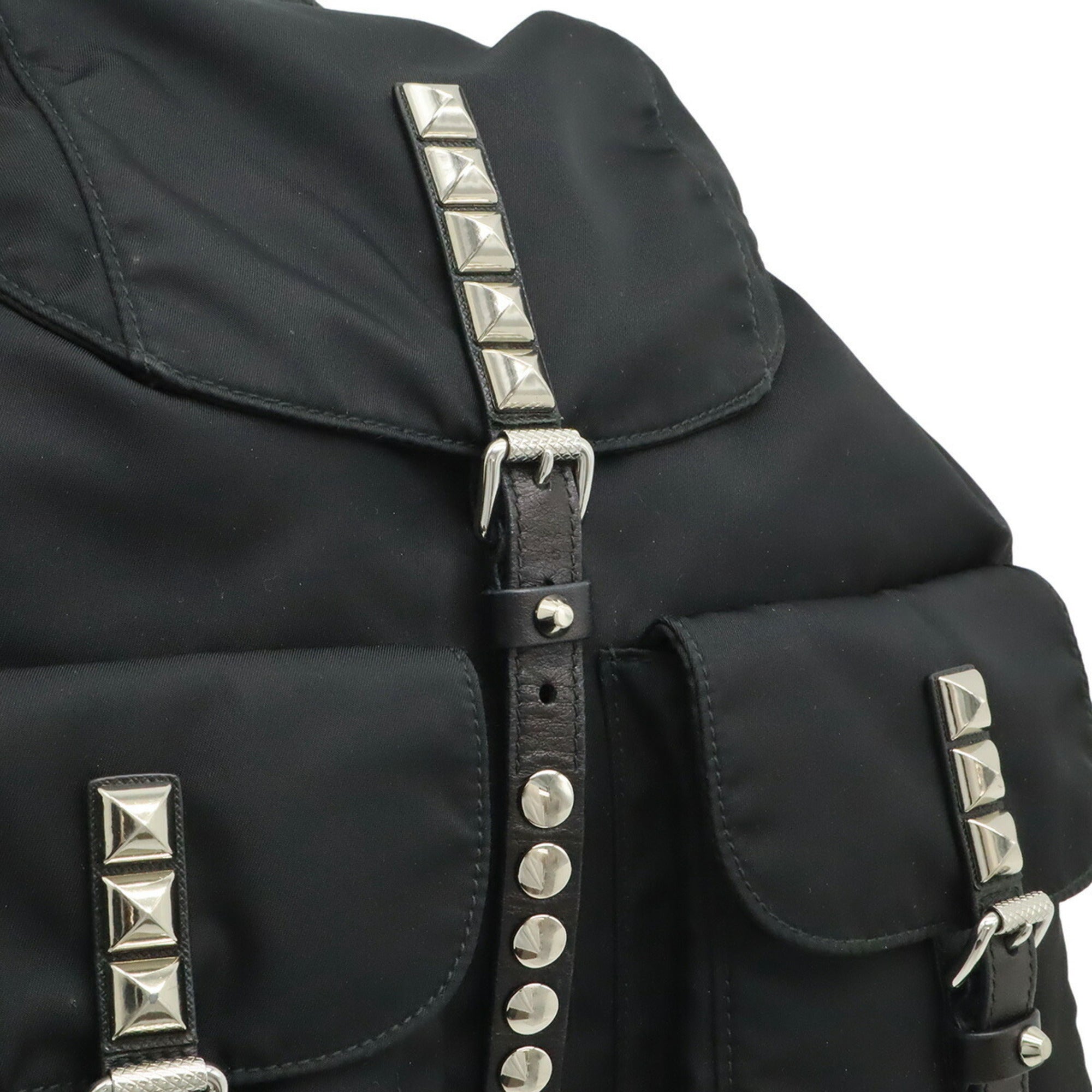 Prada Black Nero Nylon Leather Backpack (Pre-Owned)