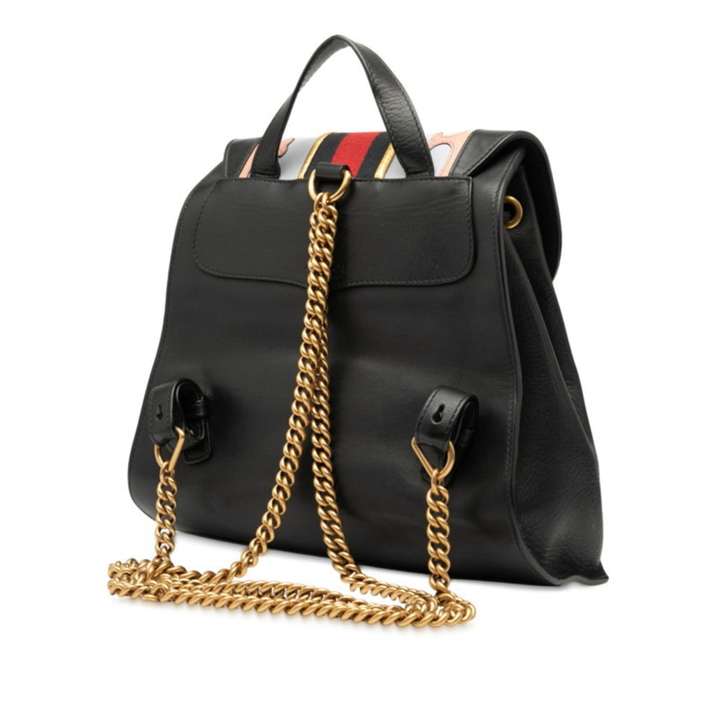 Gucci Black Leather Backpack (Pre-Owned)